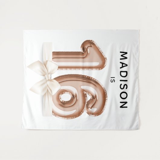 Sweet 16 Luxe Roze gouden Ballonnen Verjaardag Wandkleed (Voorkant (horizontaal))