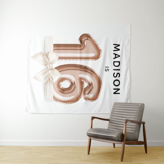 Sweet 16 Luxe Roze gouden Ballonnen Verjaardag Wandkleed (In Situ (horizontaal))