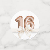 Sweet 16 Luxury Roos gold Balloons Foto Confetti (Kleine voorkant)