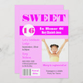 Sweet 16 magazine foto PERSONALIZE Kaart (Voorkant / Achterkant)