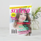 Sweet 16 Magazine Hoesje Birthday Uitnodiging (Staand voorkant)