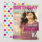 Sweet 16 Magazine Hoesje Birthday Uitnodiging (Voorkant / Achterkant)