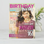 Sweet 16 Magazine Hoesje Birthday Uitnodiging (Staand voorkant)