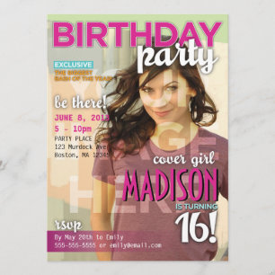 Sweet 16 Magazine Hoesje Birthday Uitnodiging