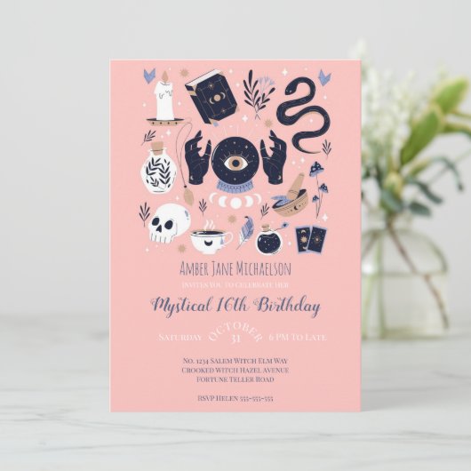 Sweet 16 Magic 16th Birthday Fortune Teller Mystic Kaart (Staand voorkant)