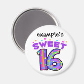 Sweet 16 magneet - creëer uw eigen (Voorkant / Achterkant)