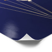 Sweet 16 marineblauw goudballonfeest perfect poster (Hoek)