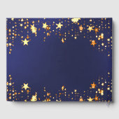 Sweet 16 marineblauw gouden sterren gastenboek (Achterkant)