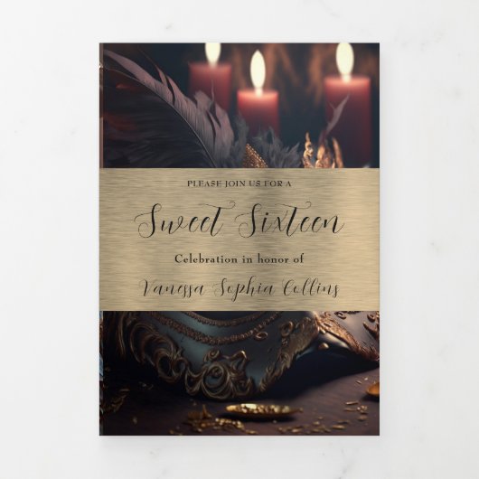 Sweet 16 Maskerade Uitnodiging (Cover)