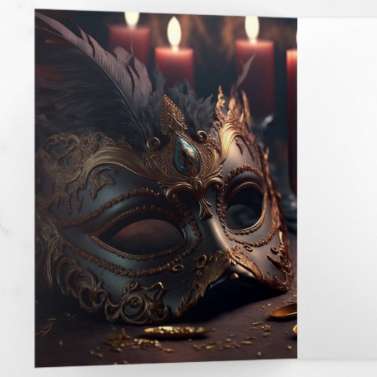 Sweet 16 Maskerade Uitnodiging (Binnenzijde eerst)