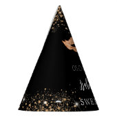 Sweet 16 maskerade zwart goud masker naam feesthoedjes (Links)