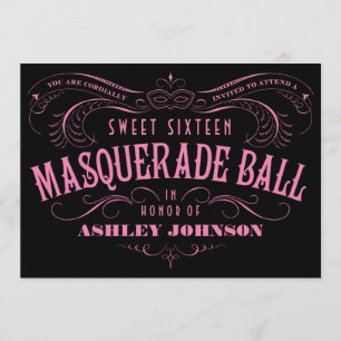 Sweet 16 Masquerade Ball-uitnodigingen Kaart