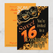 Sweet 16 Masquerade Costume Party Kaart (Voorkant / Achterkant)