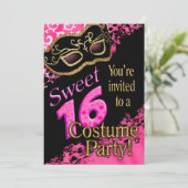 Sweet 16 Masquerade Costume Party Kaart (Staand voorkant)