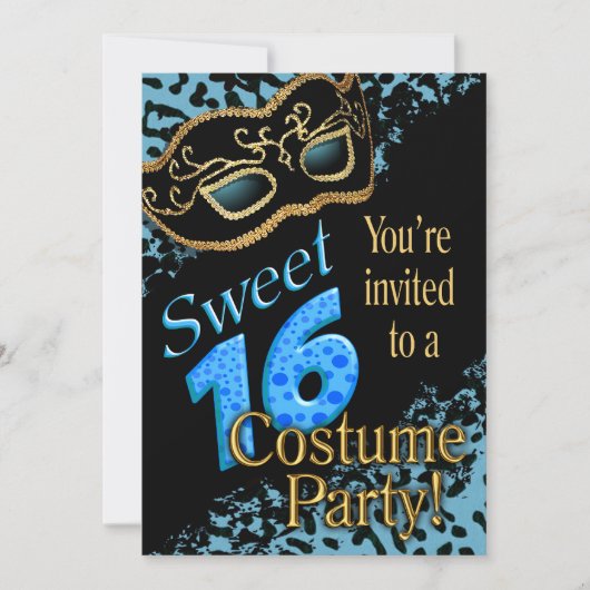 Sweet 16 Masquerade Costume Party Kaart (Voorkant)