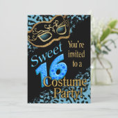 Sweet 16 Masquerade Costume Party Kaart (Staand voorkant)