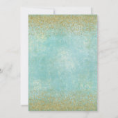 Sweet 16 Masquerade Gold Glitter en Aqua Kaart (Achterkant)