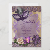 Sweet 16 Masquerade Kaart (Voorkant)