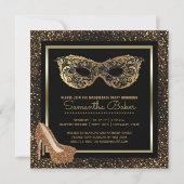 Sweet 16 Masquerade Party | Gold Sweet Sixteen Kaart (Voorkant)