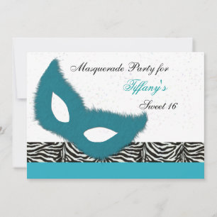 Sweet 16 Masquerade party Invitation Kaart