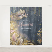 Sweet 16 Masquerade Roos Gld Foto Achtergrond ID10 Wandkleed (Voorkant)