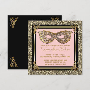 Sweet 16 Masquerade   Sweet Sixteen roze goud Kaart