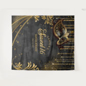 Sweet 16 Masquerade Zwart Foto Achtergrond ID1032 Wandkleed (Voorkant (horizontaal))