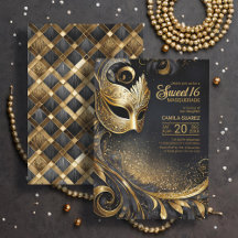 Sweet 16 Masquerade Zwart Goud ID1032