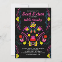 Sweet 16 Mexicaanse feestbloemen Black Birthday