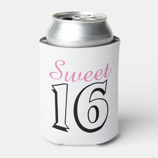 Sweet 16 Modern Chic Pink Birthday Gift Blikjeskoeler (Blikje Voorkant)