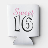 Sweet 16 Modern Chic Pink Birthday Gift Blikjeskoeler (Achterkant)