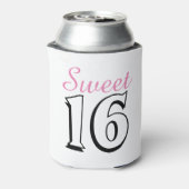 Sweet 16 Modern Chic Pink Birthday Gift Blikjeskoeler (Blikje Achterkant)