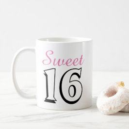 Sweet 16 Modern Chic Pink Birthday Gift Koffiemok