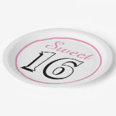 Sweet 16 Modern Chic Pink Birthday Party Papieren Bordje (Gekanteld)