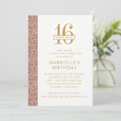 Sweet 16 Modern Elegant Roos Gold Pink Glitter Kaart (Staand voorkant)