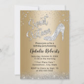 Sweet 16 Modern Gold & Silver Girl 16e verjaardag Kaart (Voorkant)