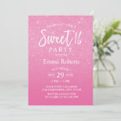 Sweet 16 Modern Hot Pink Glitter Birthday Kaart (Staand voorkant)