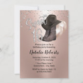 Sweet 16 Modern Roos Gold Cowgirl 16e verjaardag Kaart (Voorkant)