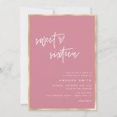 Sweet 16 Modern Script Gold Dusty Blue Birthday I Kaart (Voorkant)