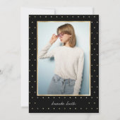 Sweet 16 Modern Script Gold Foil Black Birthday  Kaart (Achterkant)