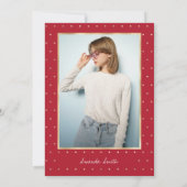 Sweet 16 Modern Script Gold Foil Red Birthday Kaart (Achterkant)