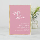 Sweet 16 Modern Script Gouden Folie Roze Verjaarda Kaart (Staand voorkant)
