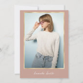 Sweet 16 Modern Script Roos Gold Foil Verjaardag Kaart (Achterkant)