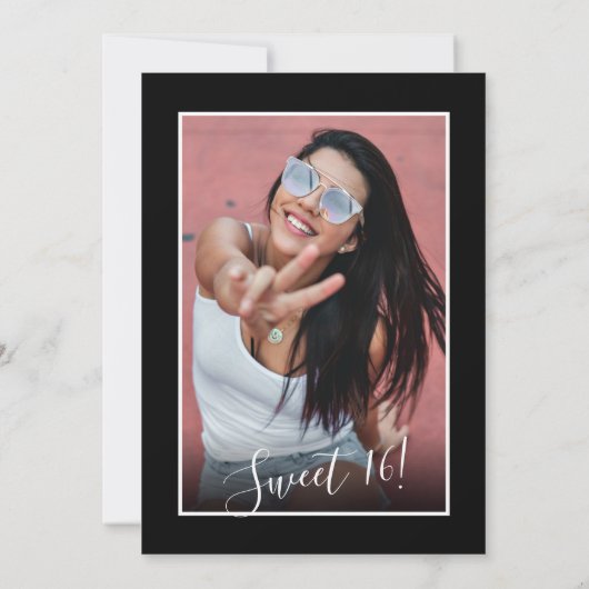 'Sweet 16' Moderne 60e verjaardag Foto Kaart (Achterkant)