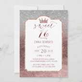 Sweet 16 Moderne Folie Roos Gold Princess Crown #2 Kaart (Voorkant)