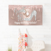 Sweet 16 Moderne Gold Drips Roos 16e verjaardag Spandoek (Insitu)