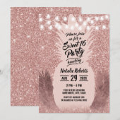 Sweet 16 Moderne Roos Gold tropische anananas Kaart (Voorkant / Achterkant)