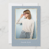 Sweet 16 Moderne Script Gold Dusty Blue Birthday  Kaart (Achterkant)