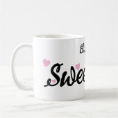 Sweet 16 naam 16e verjaardag roze koffiemok (Links)