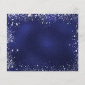 Sweet 16 navy blauw zilver glitter save date kaart (Achterkant)